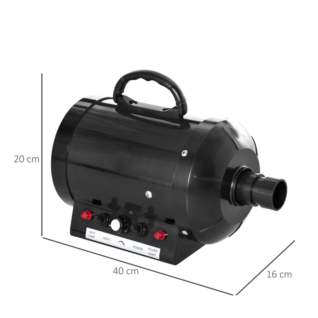 Asciugacapelli per Cani 2800W con Temperatura Regolabile ¨C zephmum ¨C 40x16x20 cm Nero