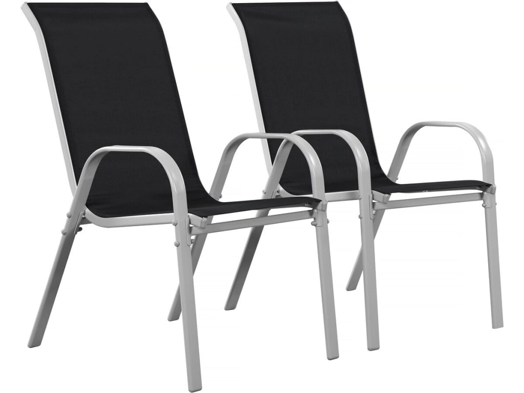 Sedia da giardino textilene "Cordoba" -Phoenix- Nero - Set di 2