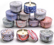 Candela naturale di soia in vetro, 12 candele in lattine, 2,5 oz x 12 pezzi