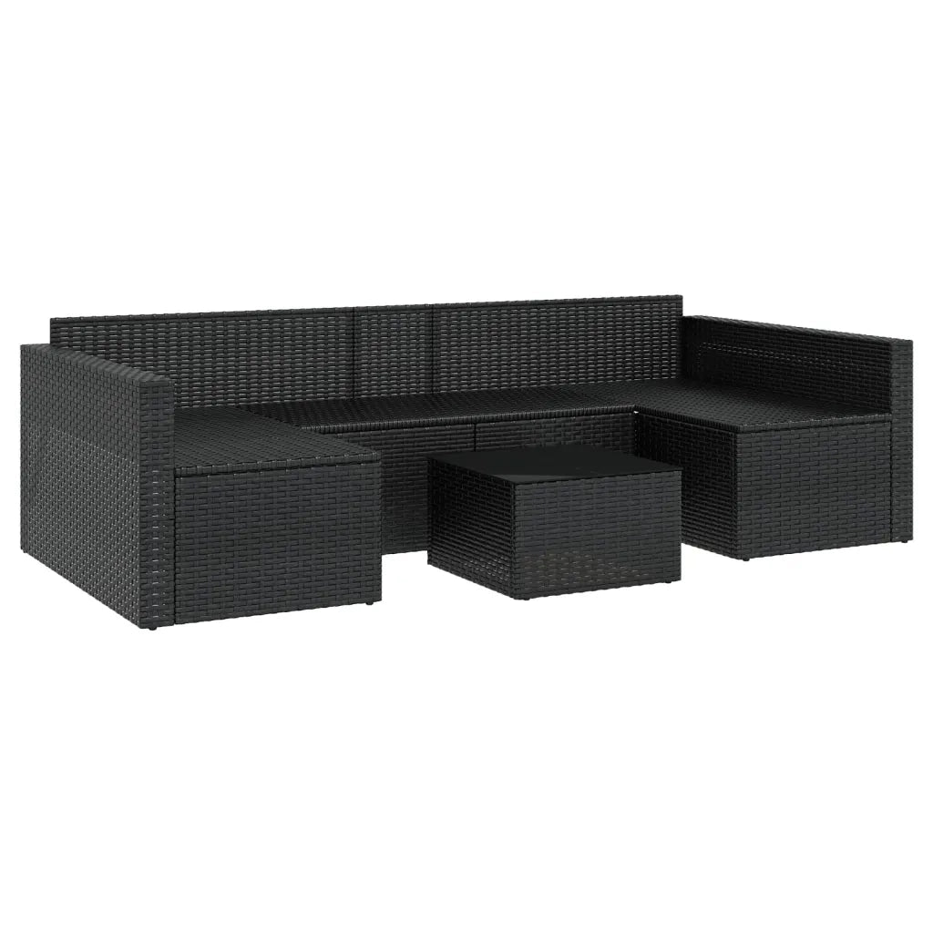 Set da Giardino 2 pz con Cuscini Nero in Polyrattan 362343