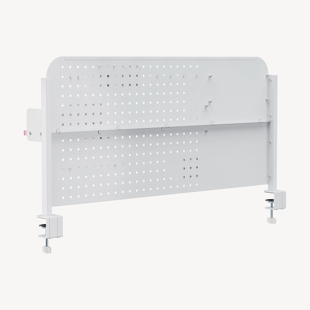 Organizzatore Sauda Pannello Forato da Scrivania con Morsetti 114x68 cm - Bianco/Rosa [en.casa]