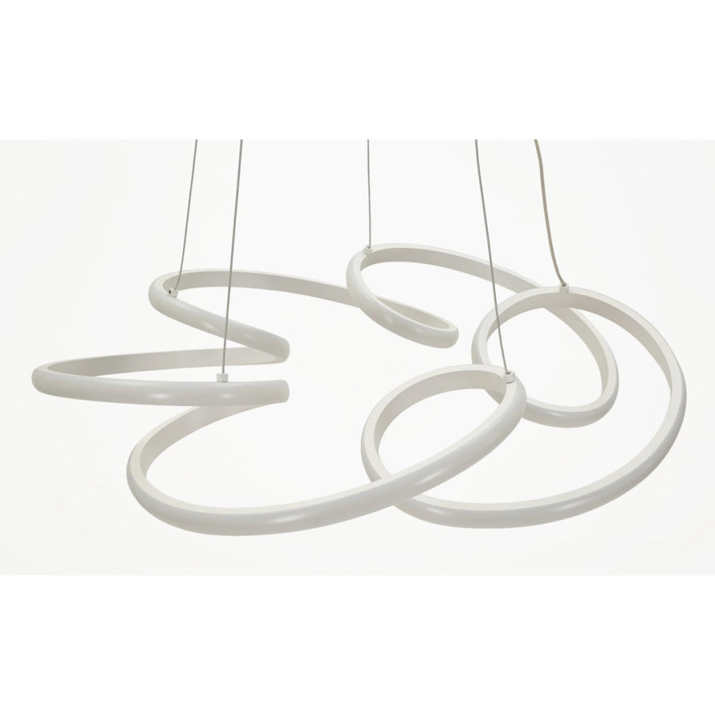Lampadario Glovy in alluminio e ferro bianco opaco