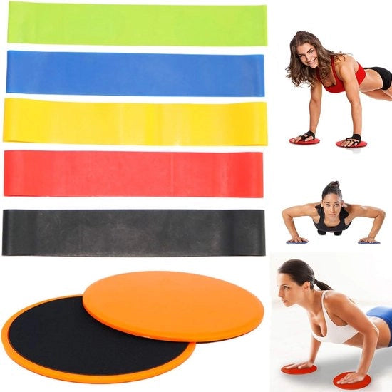 Ruote a doppia faccia per training core 5pz - Portatile per esercizi abdominali Yoga - Pilates - Palestra - Casa - Viaggio