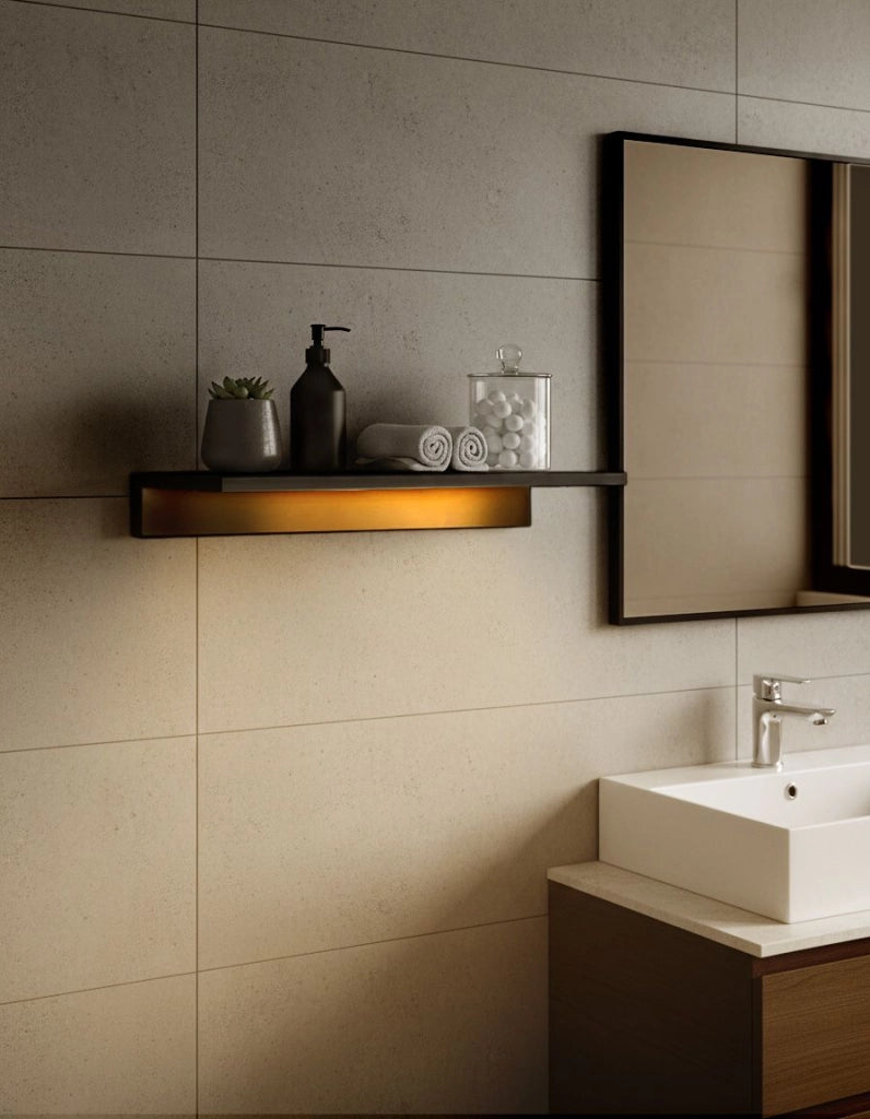 Lampada per specchio luce nero LED metallo orizzontale bagno soggiorno moderno lampada da parete
