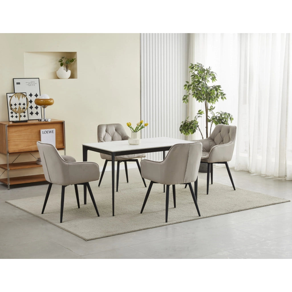 Poltrona girevole Jork 360 in velluto beige scuro