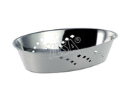 Cestino pane da tavola ovale in acciaio inox 28 x 18 cm