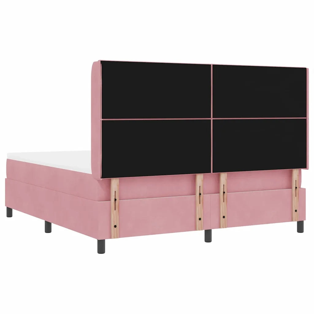 Letto a molle con strisce LED Rosa 180 x 200 cm Velluto 3343939