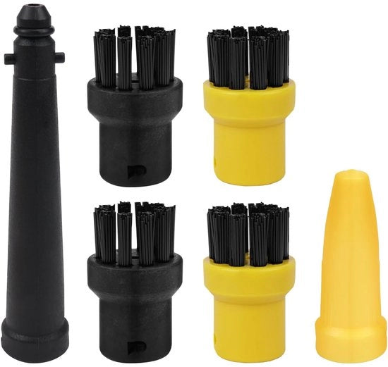 Set di spazzole a forma rotonda 6 pezzi - Accessori per aspirapolvere a vapore - Nylon di alta qualità - Adatto per SC1-SC7 - Per cucina, bagno e...