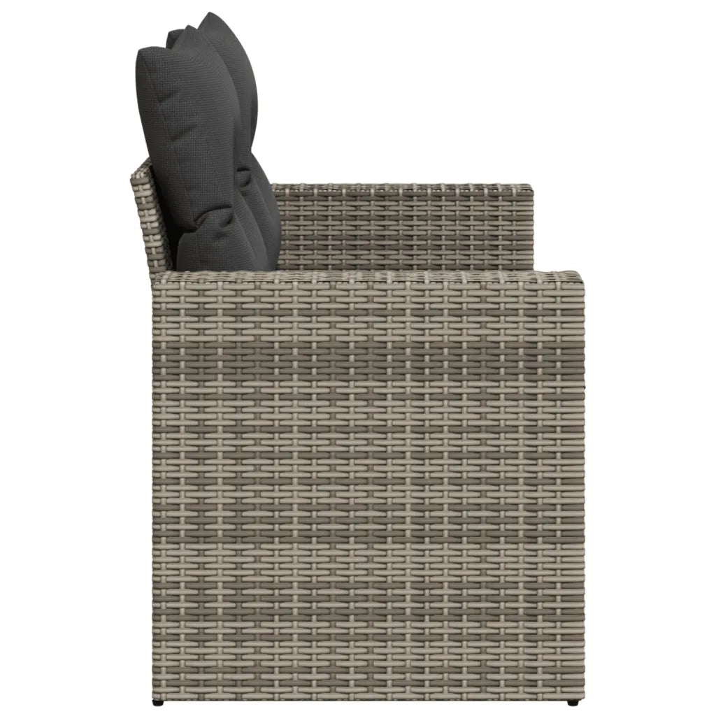 Divano da Giardino con Cuscini 2 Posti-Sofa da Giardino-Divano da esterno Grigio in Polyrattan 648821