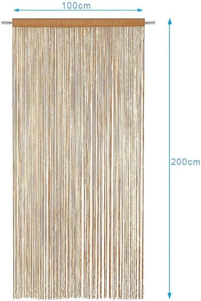 Tenda a Fili Elegante Per Porte Finestre Pannello 100x200 Cm Divisorio Camere Stanze Ambienti Bronzo