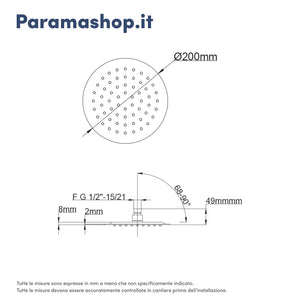 Set doccia cromato - Miscelatore incasso 2 vie Katharine, braccio 30cm, soffione 20cm e doccino