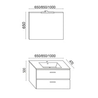 Mobile da bagno sospeso spring corda con lavabo specchio made in italy *** misure l100xp47xh50 cm, confezione 1