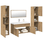 Set Mobili da Bagno 5 pz Rovere Artigianale Legno Multistrato 3328920