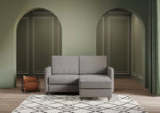 Divano karay 2 posti medio  (due sedute da 70cm) + pouf misure esterne l.158 p.145 | grigio - Mobili 2G