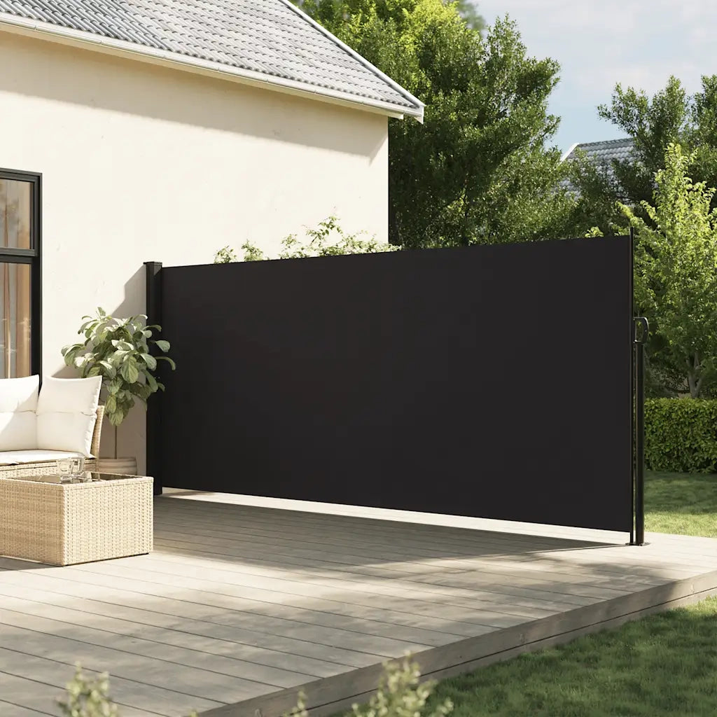 Tenda da Sole Laterale Retrattile Nera 160x500 cm 4004429