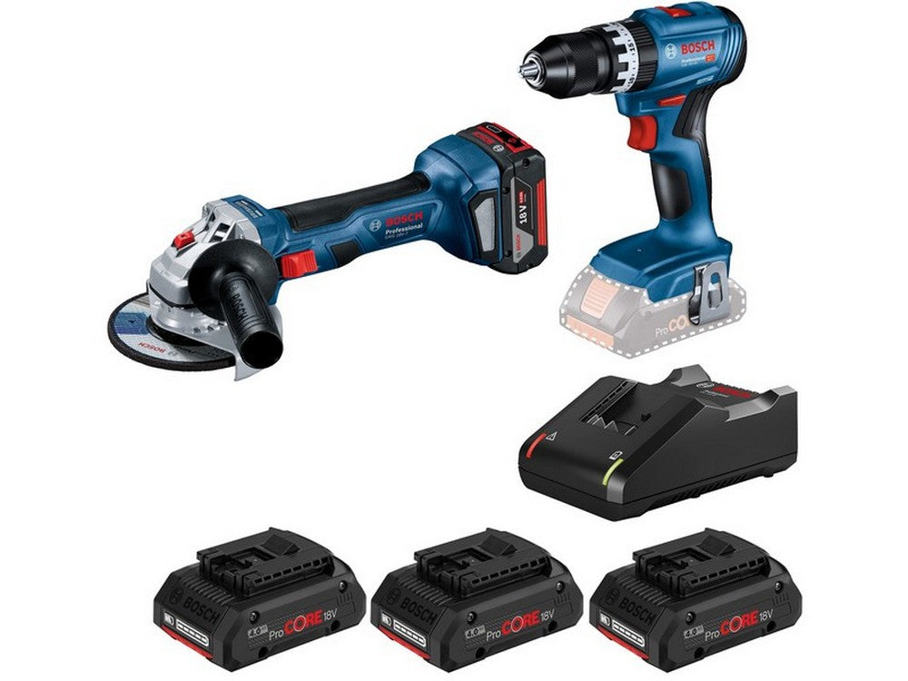 kit minismerigliatrice gws 18v-7 + trapano gsb 18v-45 + set ricarica cod:ferx.vit54627