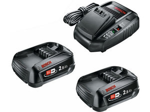 2 batterie 18v 2,5 ah + caricabatteria al 1830 cv cod:ferx.vit54561