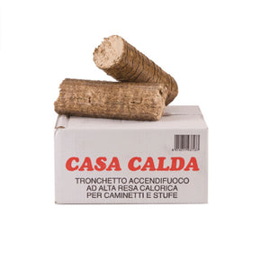 Tronchetti di segatura accendifuoco mod. CASA CALDA per stufe e camini 8 pezzi