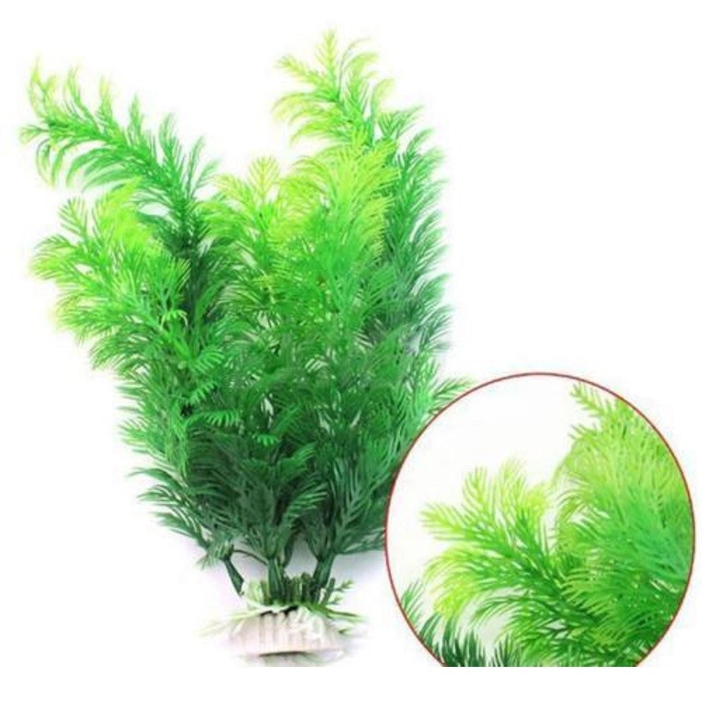 Trade Shop - Pianta 30 Cm Piantina Artificiale Per Acquario Piante Finte Plastica Addobbi -