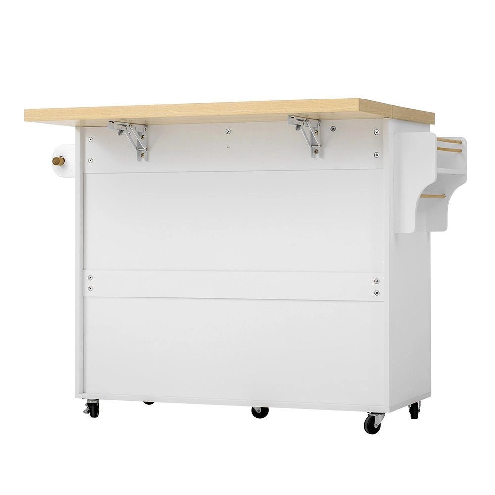 ?lot di cucina mobile con ruote e tavolo allungabile - Xylo - Portabottiglie e spazio di archiviazione, ideale per cucina e sala da pranzo (bianco)
