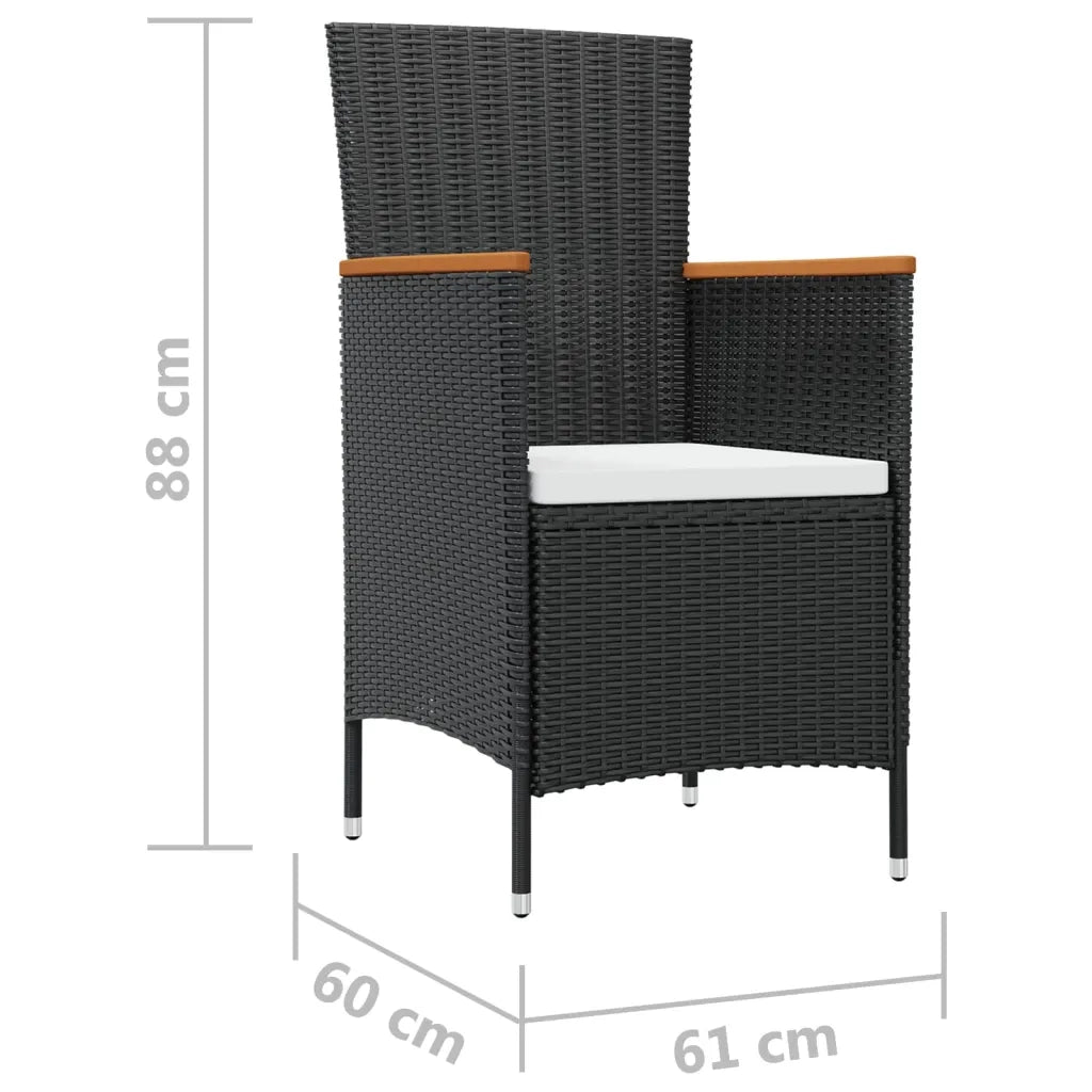 Set da Pranzo da Giardino 7 pz con Cuscini in Polyrattan 42913