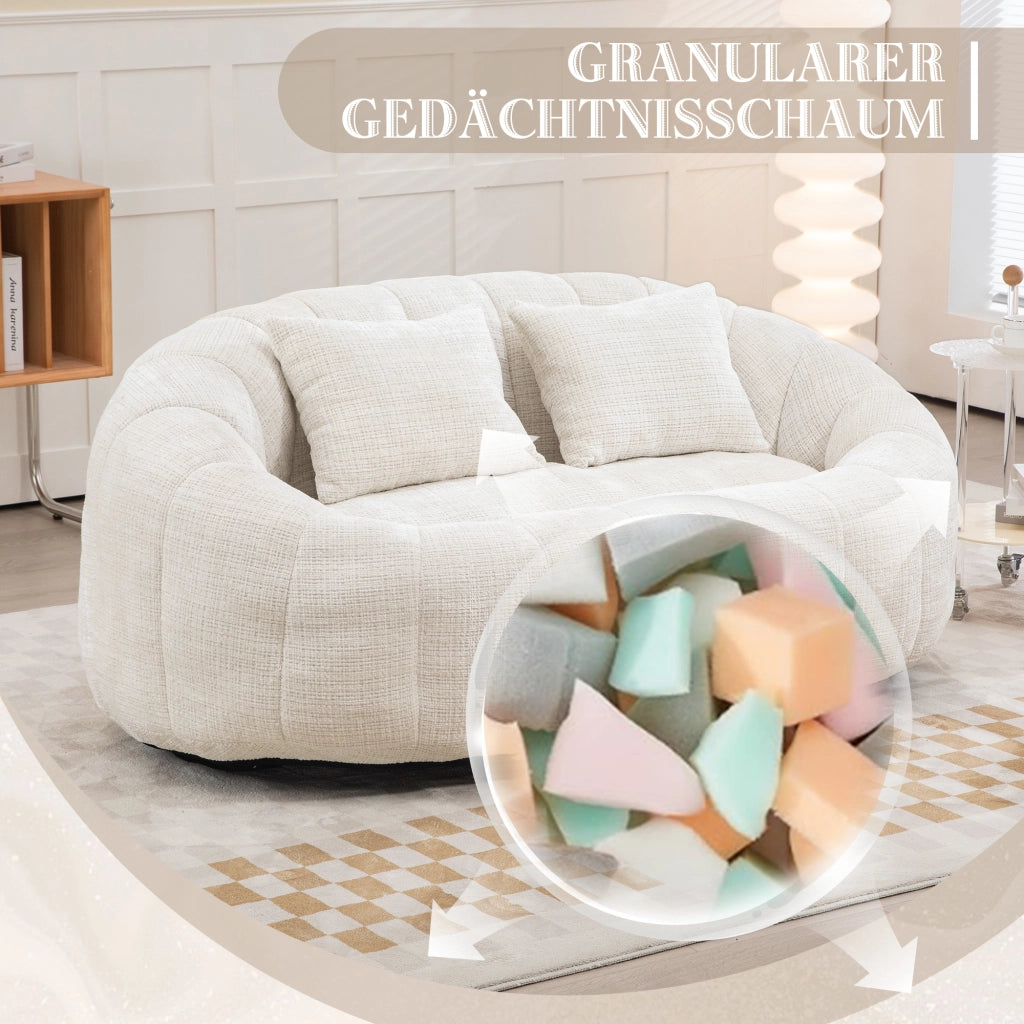 DIVANO SACCO 150x95x63 cm Chenille Beige a 2 posti