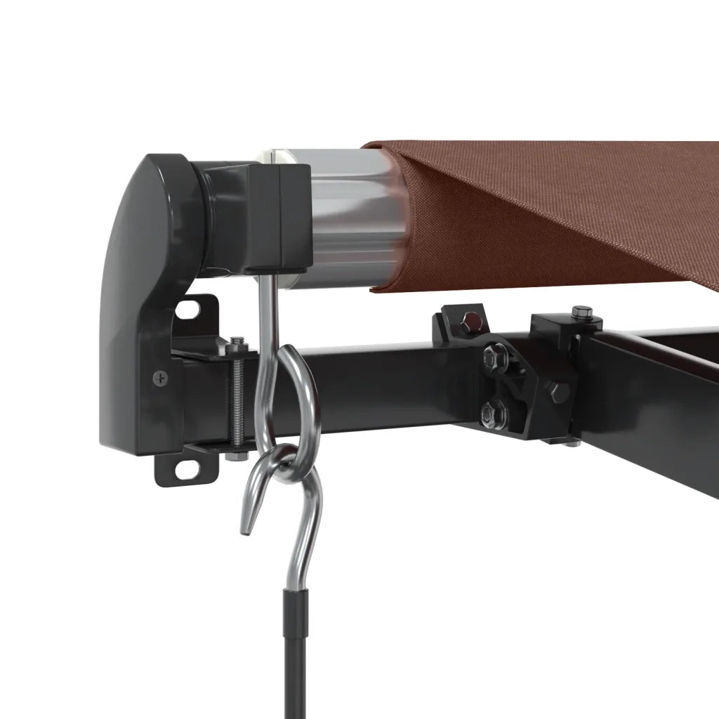 vidaXL Tenda da Sole Retrattile Manuale con LED Marrone 600x350 cm