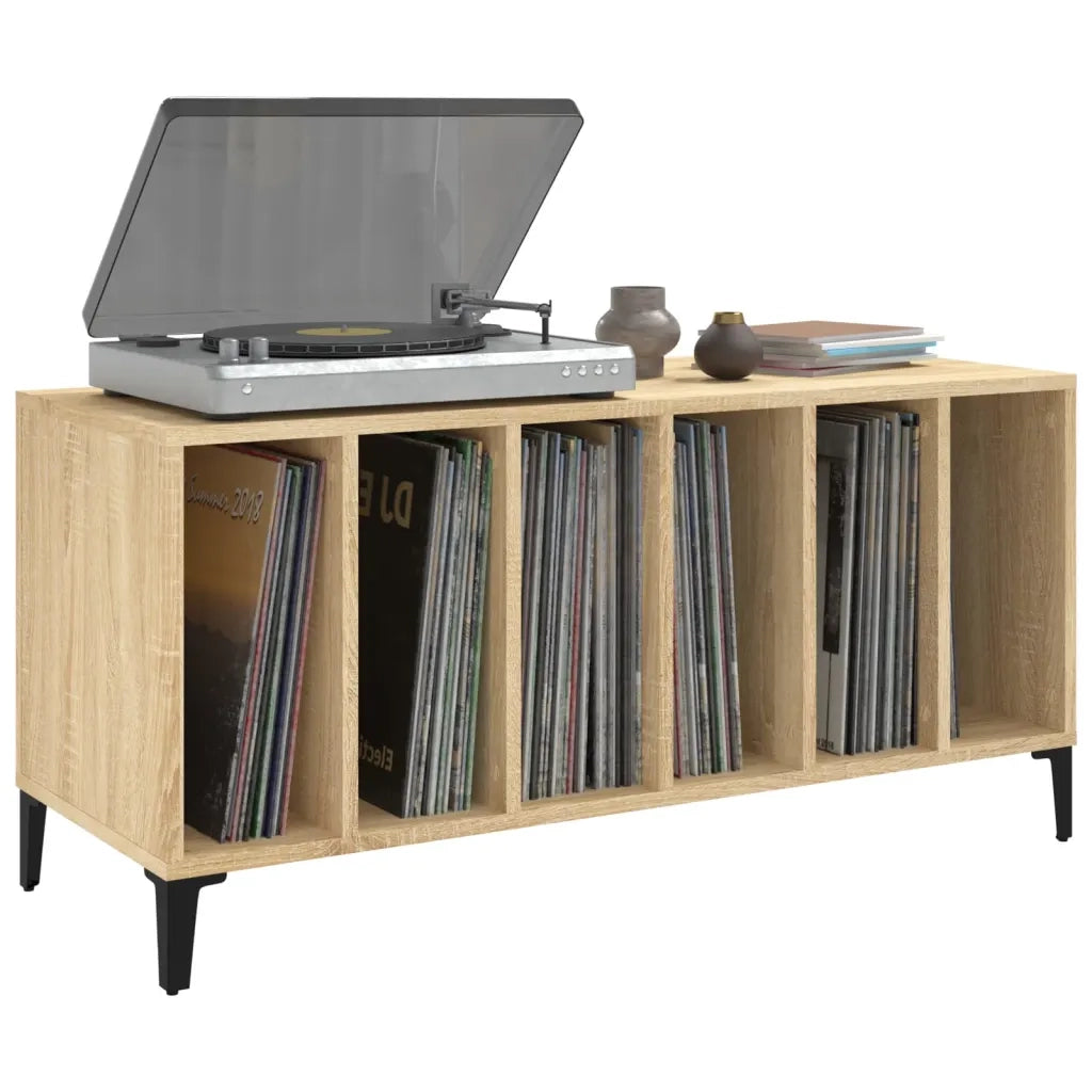 Mobile Porta Dischi Rovere Sonoma 100x38x48cm Legno Multistrato 831984