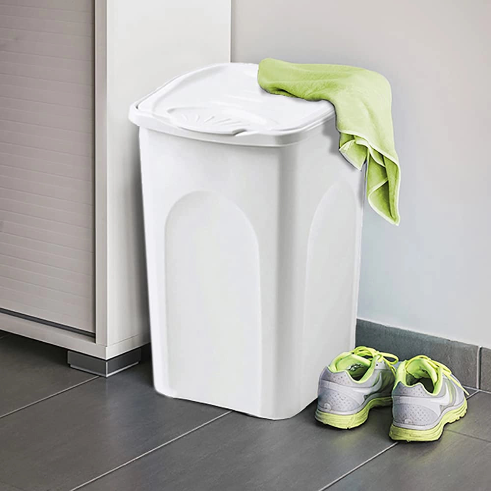 Portabiancheria Primavera Chiuso Bianco L 50 cm 37 x 37X56 H Stefanplast