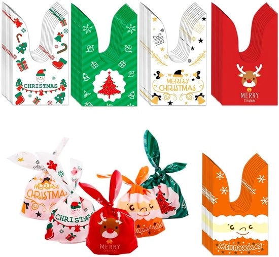 Confezioni per dolci 50 pezzi - Temi allegri - Scatole regalo - Imballaggio per dolci/biscotti - Impermeabile - 22 x 13,5 cm