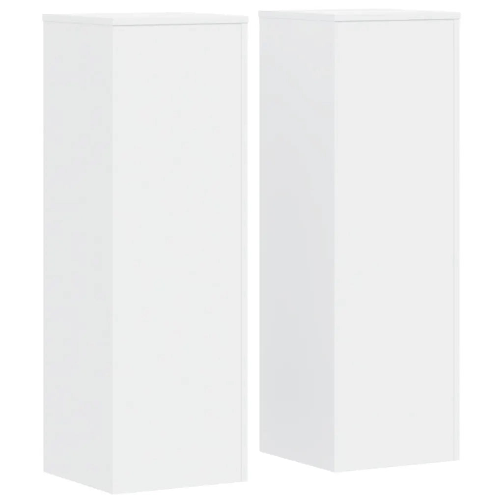 vidaXL Supporti per Piante 2 pz Bianchi 33x33x100 cm Legno Multistrato