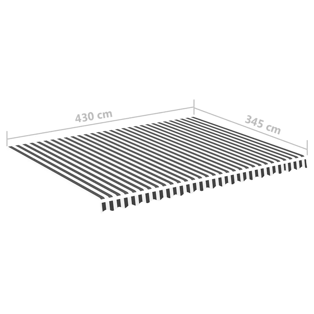 Tessuto di Ricambio Tenda da Sole Antracite e Bianco 4,5x3,5 m
