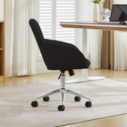 Sedia da ufficio ergonomica nera in velluto