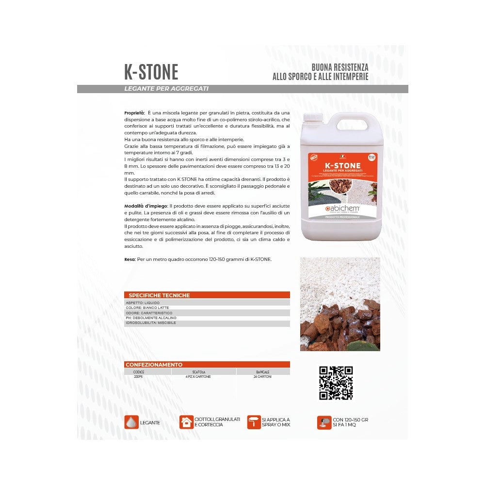 Abichem 5lt k-stone miscela legante per granulati in pietra