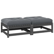 Poggiapiedi da Giardino con Cuscini 2 pz Bianchi in Legno Pinocod mxl 70736