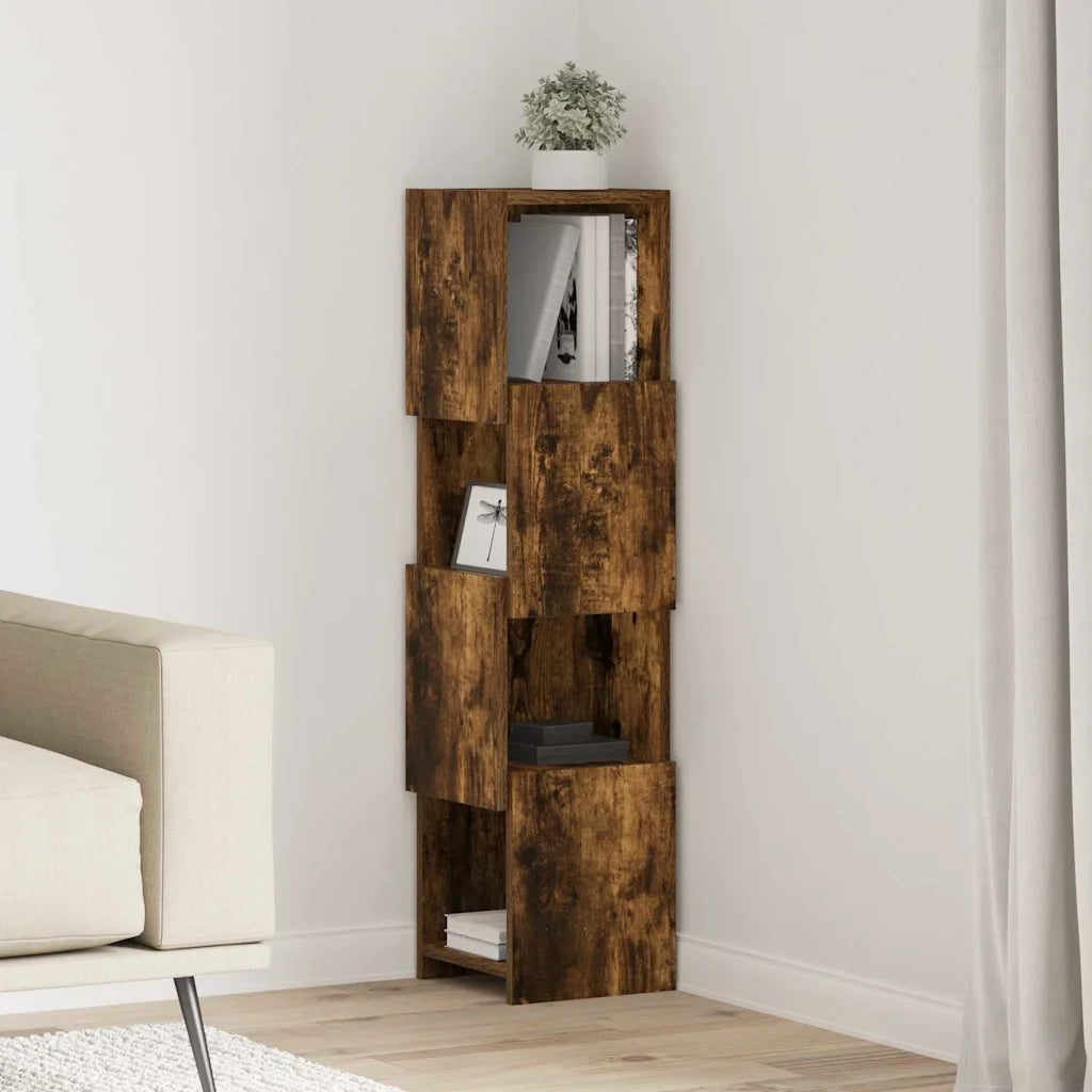 Mobile angolare Rovere fumé 25,5x25x102cm Legno multistrato 889809