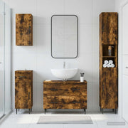 Set di Mobili da Bagno da 4 Pezzi HAARLEM Rovere Fumo 3417941