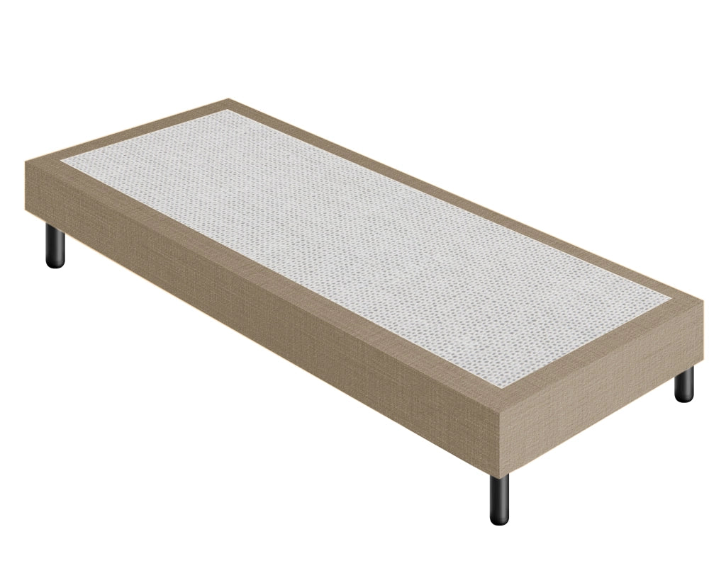 Letto Sommier Singolo 90x200 Beige Rivestito - Resistente fino a 120 Kg per Persona