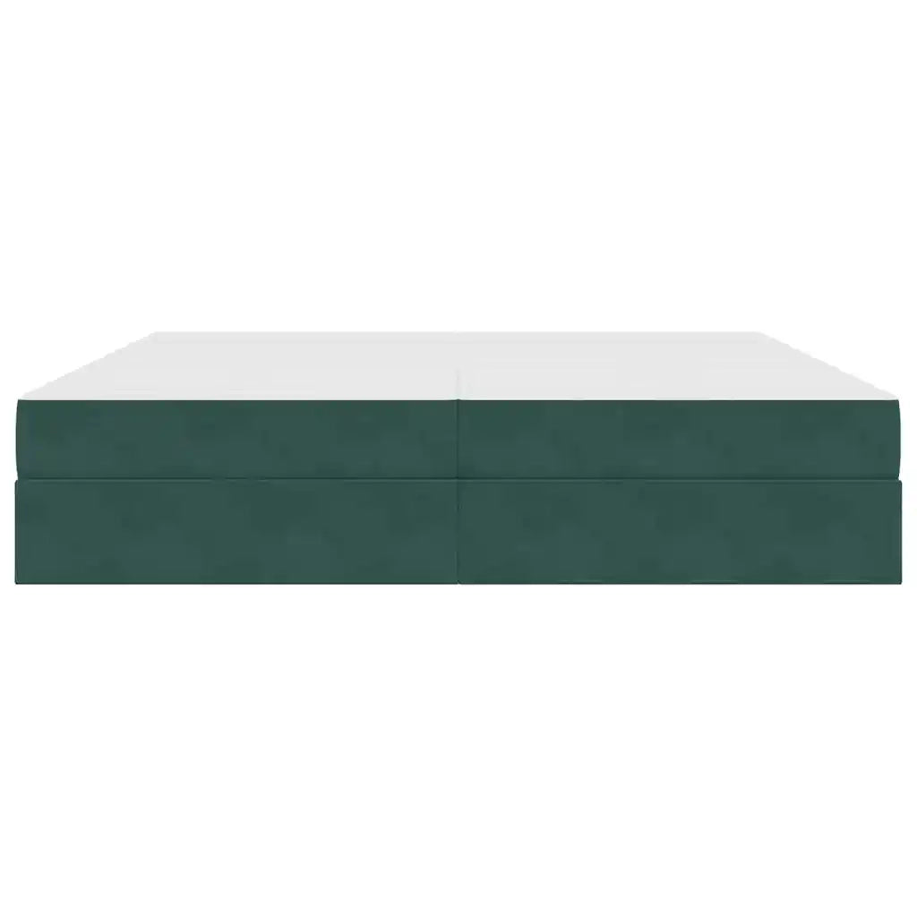Letto con contenitore e materasso Verde Scuro 200 x 200 cm
