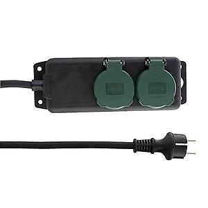REV 0512467555 prolunghe e multiple 1,4 m 2 presa(e) AC Esterno Nero, Verde