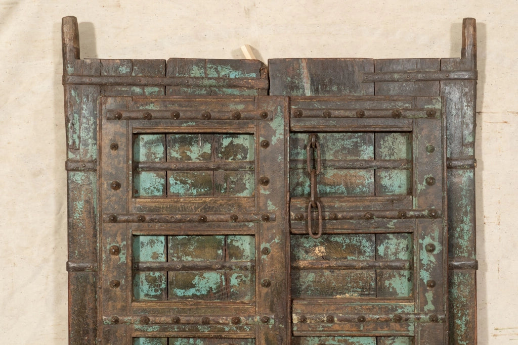 Biscottini Porta portone in legno massello e ferro da interno o da esterno vecchia e antica medievale scorrevole