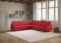 Divano Angolare 7 Posti 281x281x85 cm Karay in Tessuto Rosso