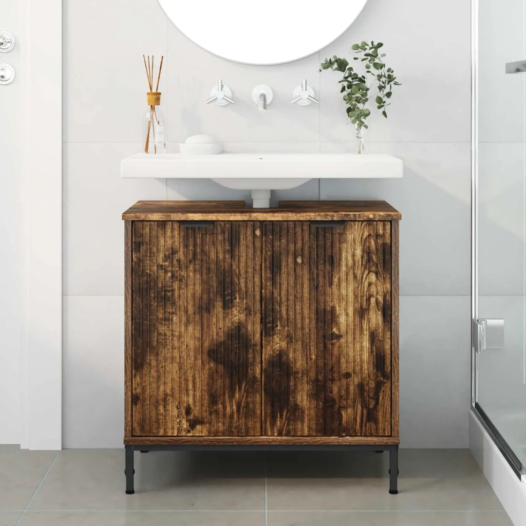 Armadio per Lavabo da Bagno Rovere fumé 60,5 x 33,5 x 61 cm 883419