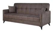 Divano egadi 3 posti recliner grigio inclusi 2 cuscini