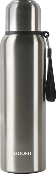 Vacca a vuoto isolata in acciaio inossidabile, BPA-free, impermeabile, adatta per caffè caldo e tè, termos per sport, outdoor, campeggio, 800 ml (argento)