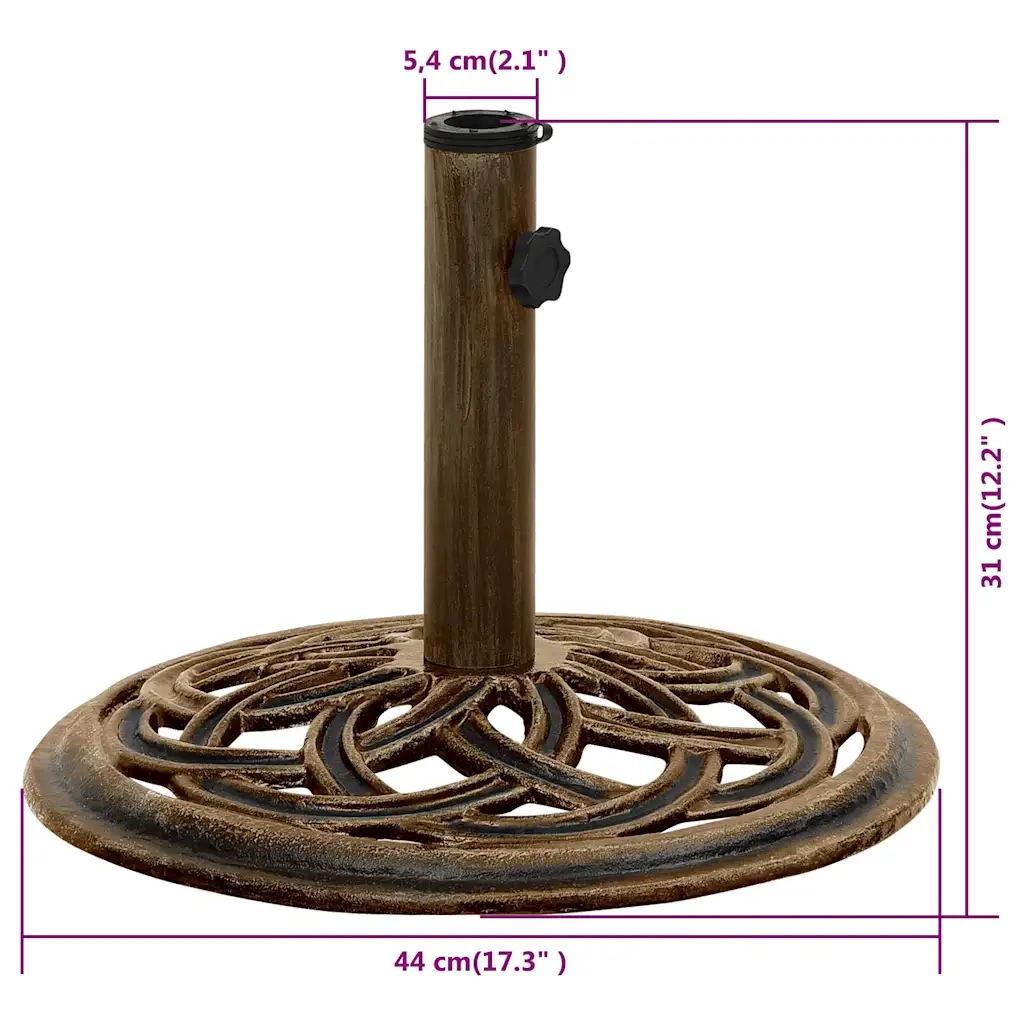 Base per Ombrellone Bronzo 44x44x31 cm in Ghisa 317758