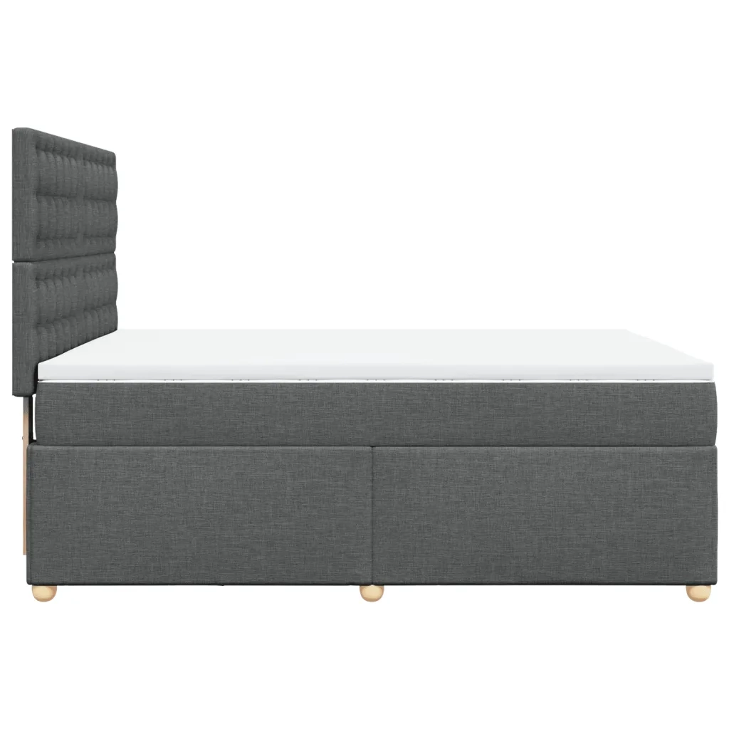 Giroletto a Molle con Materasso Grigio Scuro 140x200cm Tessuto
