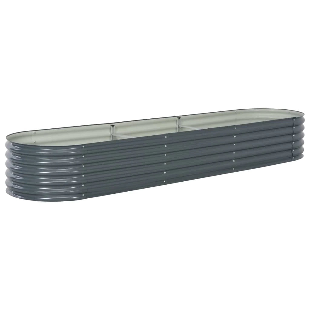 Fioriera rialzata per piante e fiori giardino 320 x 80 x 44 cm acciaio zincato grigio 02_0001046