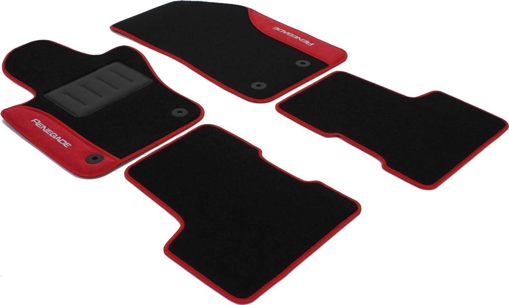 COLOR0000053R , ROSSO , Jeep Renegade dal 2015-2018 distanza fissaggi tappeto anteriore lato passeggero 18,5 Cm (4 Fix O