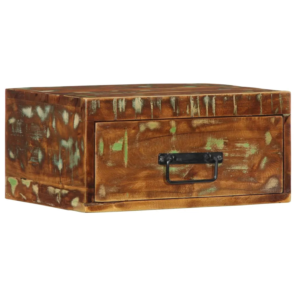 Comodini da Parete 2pz in Legno Massello di Recupero 4017456